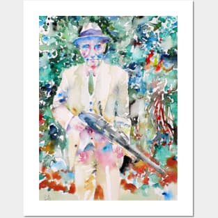 WILLIAM S. BURROUGHS watercolor portrait .2 Posters and Art